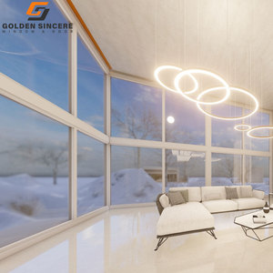 Conception en aluminium fixe de double verre trempé français de Windows d'image glissant la caractéristique horizontale moderne d'acier inoxydable de style ouvert - Product Image 4