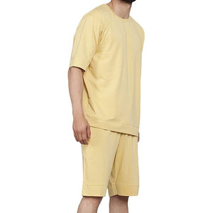 Ensemble 2 pièces d'été personnalisé pour homme T-shirt et short en coton à séchage rapide Nouvelle arrivée respirante et décontractée avec tissu éponge - Product Image 4