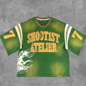 T-shirt surdimensionné Boxy 100% coton avec logo avant T-shirt court épais à imprimé graphique Dtg pour homme - Product Image 2