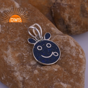 Meilleure vente pendentif en argent Sterling fin naturel Lapis Lazuli pierre précieuse pièce de monnaie bijoux personnalisés pour les femmes cadeau pour elle - Product Image 2