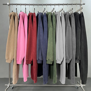 2025 fabricants de vêtements personnalisé lavage à l'acide soleil délavé à capuche coton français éponge poids lourd hommes fermeture éclair Vintage à capuche - Product Image 6