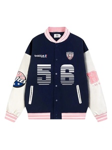 แจ็คเก็ตวาร์ซิตี้ปักลายแบบยูนิเซ็กซ์ ผ้าแคนวาส ปิดด้วยซิป โลโก้ด้านหน้าแบบกำหนดเอง บริการ OEM ดีไซน์กันลม สไตล์ลำลองสำหรับฤดูใบไม้ร่วง - Product Image 5