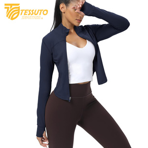 Women's Lightweight Long Sleeve UPF 50+ Hoodie Breathable Full Zip Winter Workout Sun Protection with <b>Stand</b> Collar - Product Image 1