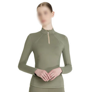 Chemises de base pour l'équitation pour femmes, mélange polyester/spandex, séchage rapide, respirant, léger, vêtements de performance - Product Image 1