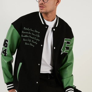 Nouveaux patchs en chenille à manches en cuir à la mode veste universitaire au design de qualité supérieure vestes de baseball personnalisées pour hommes vente en gros - Product Image 6
