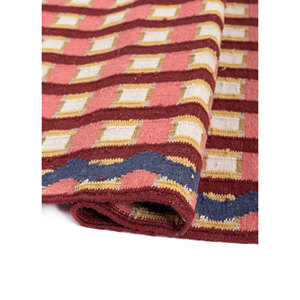 พรมขนสัตว์ทำมือขนาดใหญ่ลายทางสีแดงส้มแบบทอเรียบ รุ่น ADWL-13293 สำหรับตกแต่งบ้าน - Product Image 2