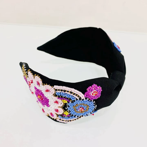 Stylish Beaded Headband for Women and <b>Girls</b> Handmade Fashion Hair Accessories with Shiny Colorful Beads for Party Wear - Product Image 6