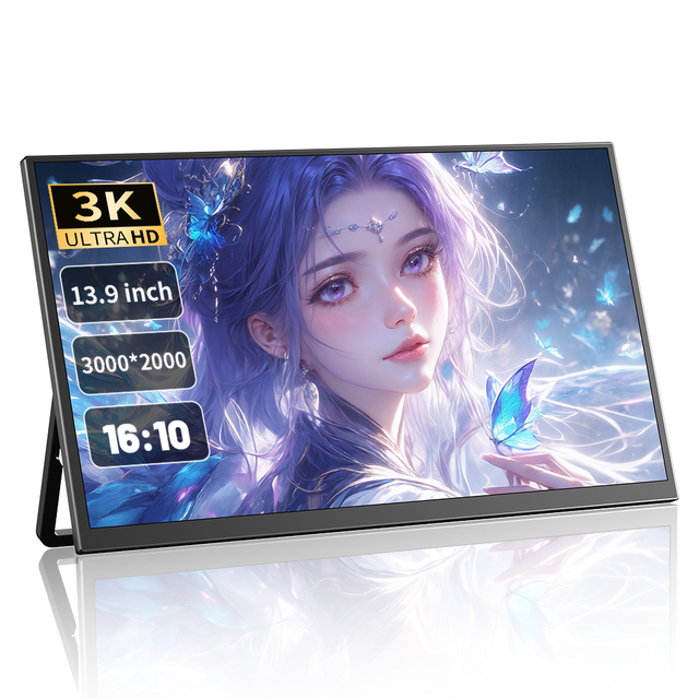 Portable Monitor 13.9 Inch HD Dual Type-C IPS LCD Gaming Monitor HDR 3k Resolution 60Hz Refresh Rate Mac Laptop Lap Top Monitor