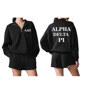 Top Design Alpha Delta Pi hiver sweat femmes col rond goutte épaule à manches longues Campus porter fraternité sweat - Product Image 2