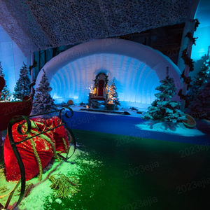 Tente gonflable commerciale en forme d'igloo avec éclairage LED, tente en forme de coquille d'escargot, tente de 3/4/5 mètres, tente gonflable blanche en forme de lune - Product Image 2