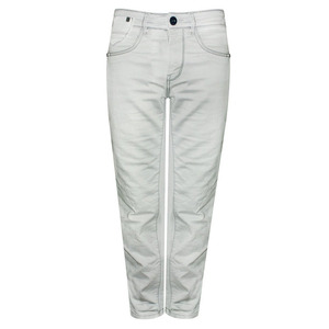 Heavy Cotton <b>Denim</b> Pants For Men Featuring Straight Cut Waist Design And Natural Washed Look - Product Image 1