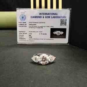 แหวนเพชรสเตนเลสสวยพร้อมหินมอยส์ซอไนต์ชุบทอง14KT เป็นของขวัญครบรอบ - Product Image 6