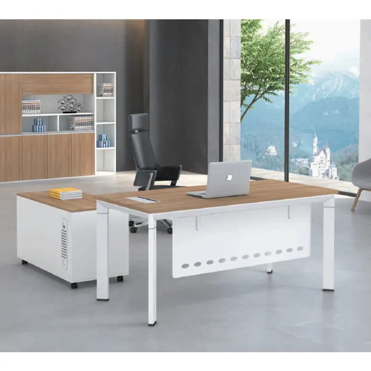 Oem Custom Made Wooden Panel Office Furniture Executive Manager Desk Modern Boss Table L Shape Director Table With Chair Desk