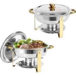 Plat à réchaud classique en acier inoxydable durable pour la restauration et les buffets |   Conçu pour une utilisation continue dans les cuisines professionnelles - Product Image 4