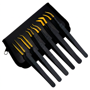 Pince à épiler pour cils en titane plasma, en acier inoxydable, de précision, courbée à 45 et 90 degrés, Mega Boot Volume Classic Isolation, OEM - Product Image 2