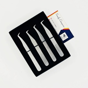 Private Label Japanese Stainless Steel Durable 10mm Eyelash Tweezers Custom Logo <b>Smooth</b> Tip Volume Lash Extension Matt Finish - Product Image 2