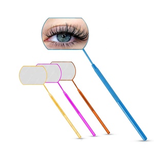 Espejo de Maquillaje Multifuncional de Acero Inoxidable con Forma de Corazón, Mango Largo Extraíble, Herramienta Sostenible para Pestañas - Product Image 2