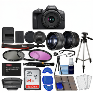 64GB M Mirrorless Digital <b>Camera</b> with RF-S 18-45mm Lens Wide Angle and Telephoto Lenses - Product Image 1