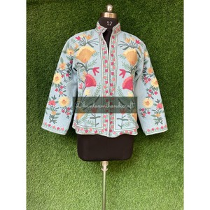 Chaqueta bordada a mano abrigo textil indio tejido a mano chaqueta de invierno Unisex abrigo algodón Khadi ropa de fiesta ODM para mujer - Product Image 4