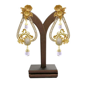 Pendientes de lujo chapados en mate AD antiguos, joyería elegante de latón para bodas, Exportación personalizada, diseño colgante Artificial de moda - Product Image 1