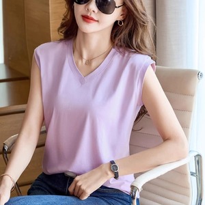 Camiseta sin mangas con textura de seda helada de verano, chaleco con correa de burbuja, Copa fija para mujer, abrigo largo en el pecho, ropa interior sin mangas - Product Image 1