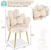 Chaise de coiffeuse élégante en velours à dossier en forme de pétale pour agent d'achat de meubles |   Décoration d'intérieur moderne minimaliste en métal
