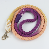 Laisses de chien personnalisées en coton avec corde arc-en-ciel, traction pour animaux de compagnie, avec poignée solide et confortable, grossiste au meilleur prix