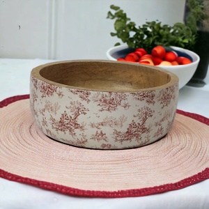 Venta caliente Toile Diseño Artesanal hecho a mano Natural vela redonda y cuenco para servir contenedor Natural de madera de mango de lujo exclusivo - Product Image 5