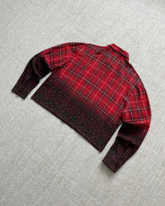 Men's Eco-Friendly T-Shirts Oversize Flannel Tops with Custom Logo, Sparkly Check & Crystal Heat Transfer - Product Image 2
