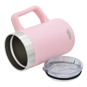 Bicchiere in acciaio inossidabile con protezione antispruzzo 590 ml rosa chiaro opaco - Product Image 3