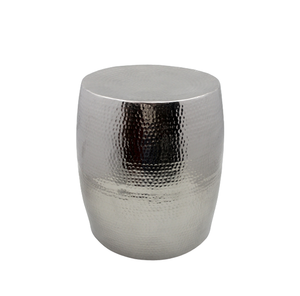 Table ronde en aluminium de décoration couleur nickel pour salon et bureau, fête et chambre à coucher, décoration faite à la main en vrac - Product Image 2