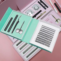 Nuevo Estilo de Empaque con Logotipo, Pestañas Individuales Súper Suaves Mix CD Curl, Kit de Pestañas Segmentadas Hechas a Mano, Kit de Pestañas Personalizadas