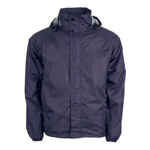 Anorak coupe-vent léger et imperméable pour hommes Veste de pluie taille XS Capuche réglable Manches ourlées Doublure en maille - Product Image 3
