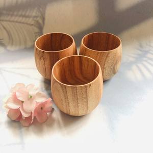 ถ้วยดื่มทำด้วยมือทำจากไม้ธรรมชาติพร้อมโลโก้ที่กำหนดเองถ้วยไม้จากเวียดนาม - Product Image 1
