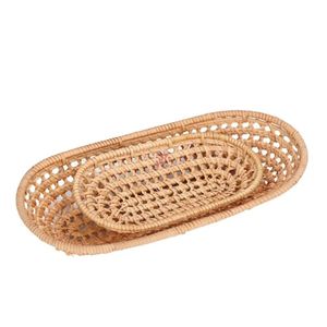 Cesta de pan de ratán Natural ovalada, cesta de frutas, cuencos tejidos, cesta de pan de ratán hecha a mano para servir desde Vietnam - Product Image 2