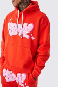 Patch de broderie vintage avec coupe et applique Patchwork de travail Costume de survêtement évasé pour homme Pantalon de survêtement avec capuche - Product Image 3