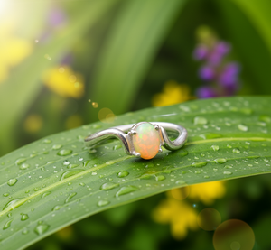 Bague pour femme en argent sterling 925 avec pierre précieuse opale de feu, fabrication artisanale, sertie à griffes classiques, bijoux pour anniversaire, fête - Product Image 6
