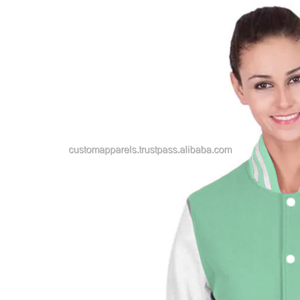 Veste universitaire en molleton de coton pour femmes, blouson aviateur brodé élégant - Product Image 5