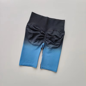 Pantalones cortos de gimnasio de Yoga de cintura alta sin costuras para mujer, transpirables, de secado rápido, ecológicos, de poliéster/Spandex - Product Image 5