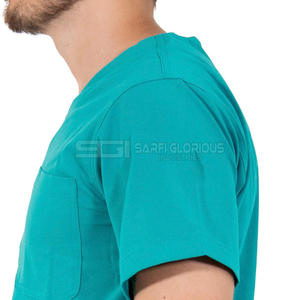 Ensemble de blouses médicales pour hommes en gros, logo personnalisé, uniforme à col en V, respirant, séchage rapide, impression par sublimation numérique pour l'hôpital - Product Image 5
