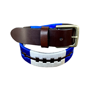 Ceinture de polo en cuir véritable uni-sexe fabriquée à la main nouveau Design blanc bleu buffle boucle en laiton massif luxe décontracté personnalisé Premium 35MM - Product Image 1