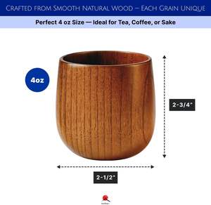 Taza de Café de Madera Natural Ecológica Hecha a Mano, Apta para Microondas, Diseño de Patrón Sólido, Personalizada para Té, Bebidas Calientes y Regalos - Product Image 4