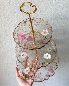 DINNING RELATED AFFICHAGE À LA MAIN DIY 3 Tier Forme Ronde Plateau De Fruits Époxy Moule Plateau De Thé Table Silicone Moule pour Résine Arts - Product Image 6