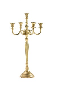 5-Arm Gold & Black Metal Handmade Christmas <b>Candle</b> Holder High Quality <b>Large</b> Customizable Candelabra - Product Image 5