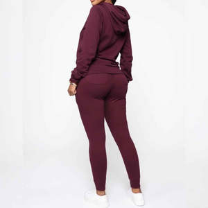 2025 venta al por mayor elegante Calle 2 piezas conjunto chándal personalizado Puff impreso chándal para mujer algodón polar - Product Image 3