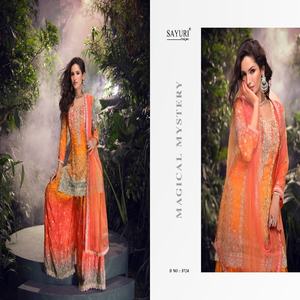 Chinon de bonne qualité avec broderie séquentielle Salwar costume femme fabricant de mode au taux le plus bas - Product Image 1