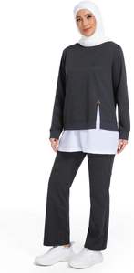 Último Diseño 2026 Conjunto de 2 Piezas Largo para Mujer Musulmana, Traje Deportivo Ligero de Poliéster/Algodón de Secado Rápido y Transpirable - Product Image 3