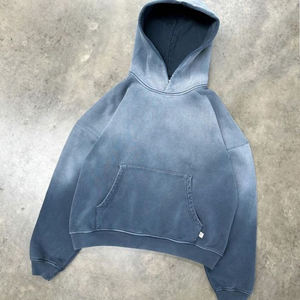 Sudaderas con capucha de lavado ácido de gran tamaño para hombre, sudadera de lana de algodón de peso pesado, ropa de calle informal de otoño e invierno - Product Image 6