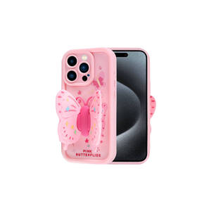 Coque en silicone rose foncé Netzy pour iPhone 15 Pro Max, protection de l'appareil photo, design figuratif, matériau PC, style INS, finition givrée - Product Image 2