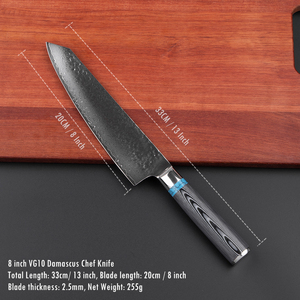 Couteau de chef de cuisine professionnel en acier Damas ultra tranchant avec poignée OEM ODM personnalisé en gros usine de coutellerie - Product Image 2